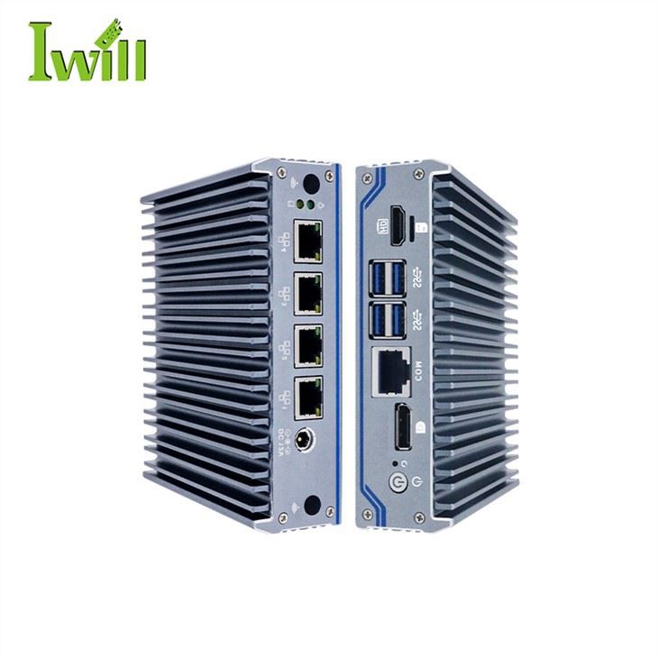 J4125 Mini PC 4 Lan คอมพิวเตอร์ไร้พัดลม